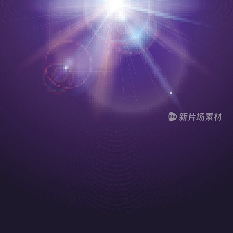 Poster template with glow light effect. Bright light of sun rays and lens flare backdrop with copy space. Star burst with sparkles. Abstract space background with beams on colored background